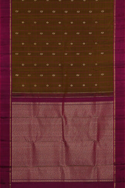 Image of Arani Silk Mehndi Green Saree
