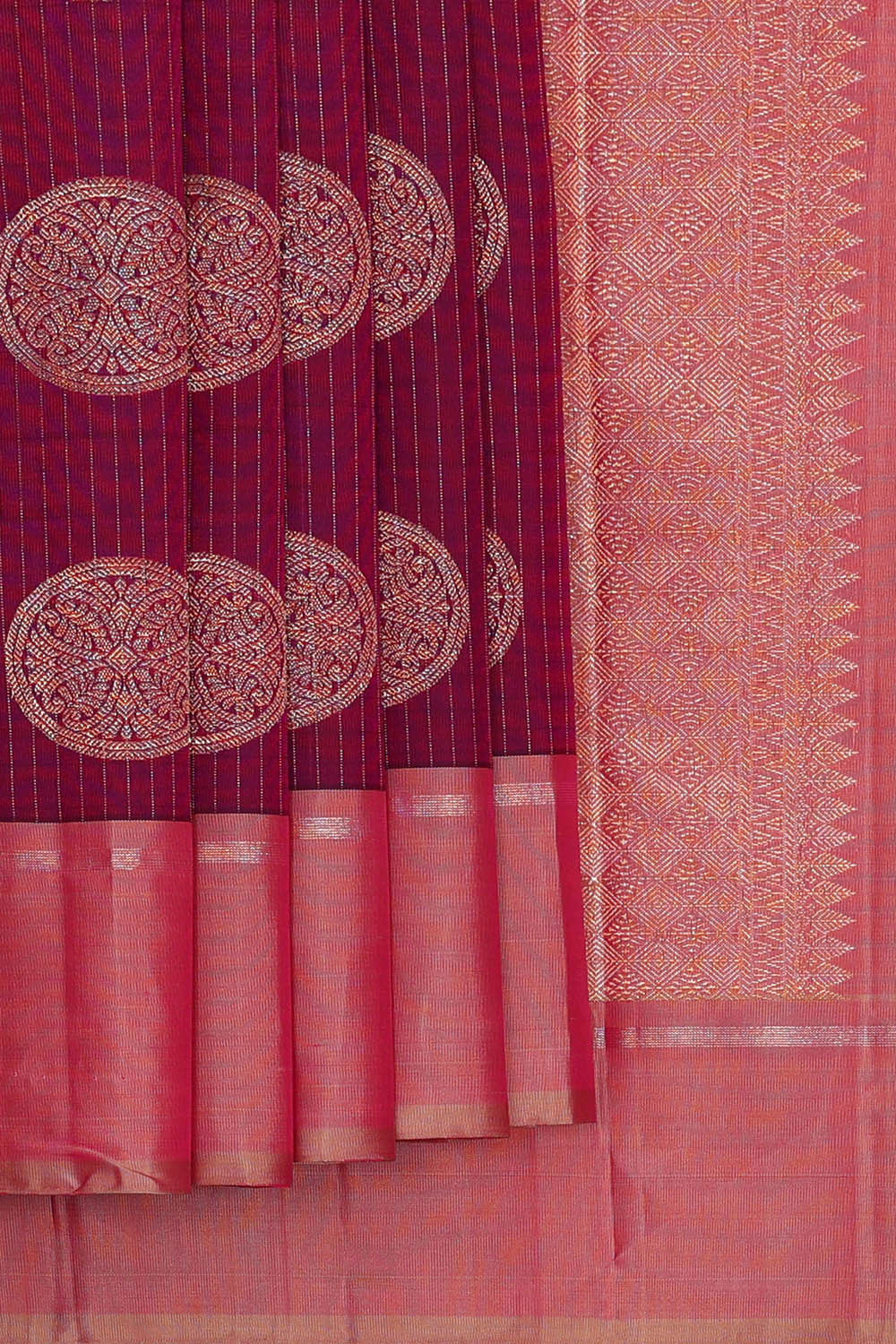 Image of Arani Silk Wine Red Saree
