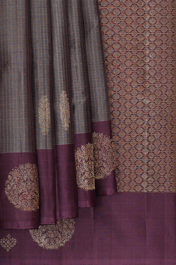 Image of Arani Silk Grey Saree
