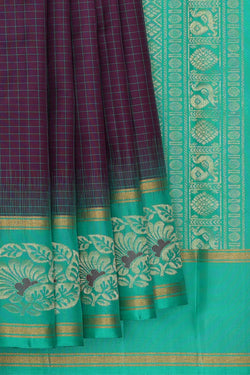Image of Kanchipattu Violet Brocade Saree