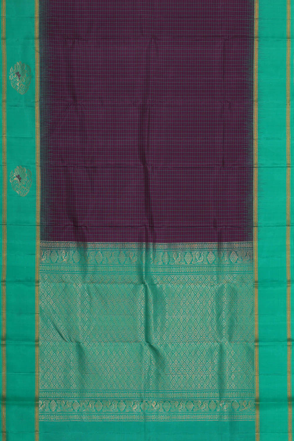 Image of Kanchipattu Violet Brocade Saree