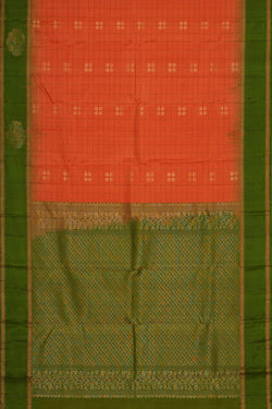Image of Kanchipattu Dark Peach Brocade Saree