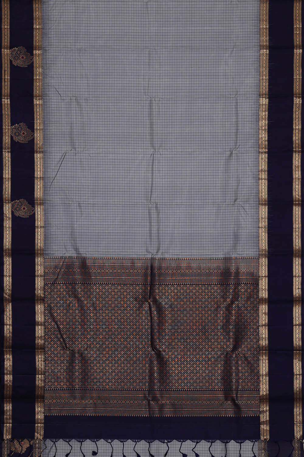 Image of Kanchipattu Grey Brocade Saree