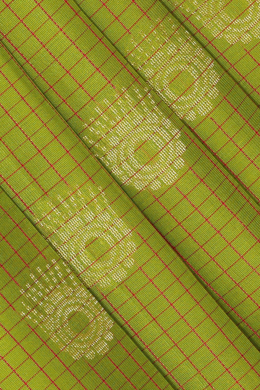 Image of Parrot Green Silk Saree