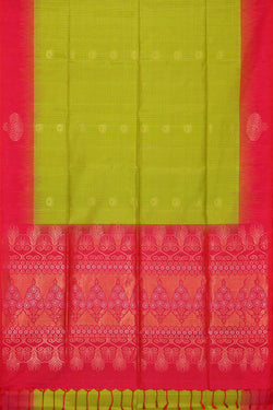 Image of Parrot Green Silk Saree