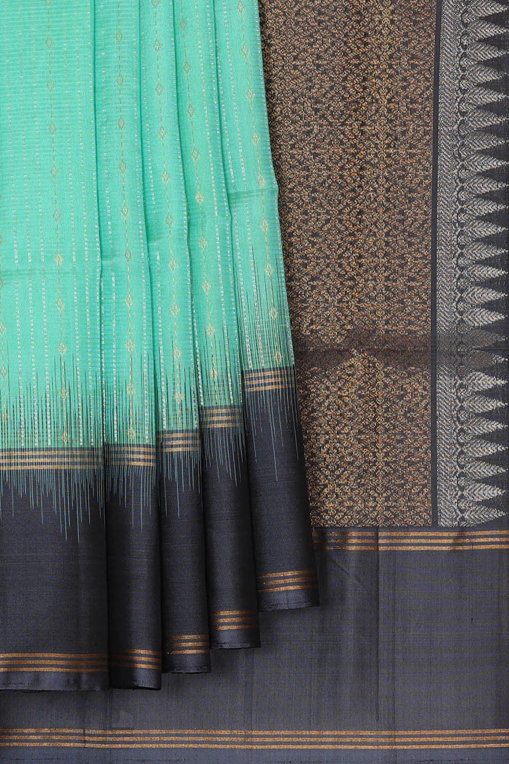 Image of Sea Blue Silk Saree