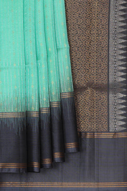 Image of Sea Blue Silk Saree