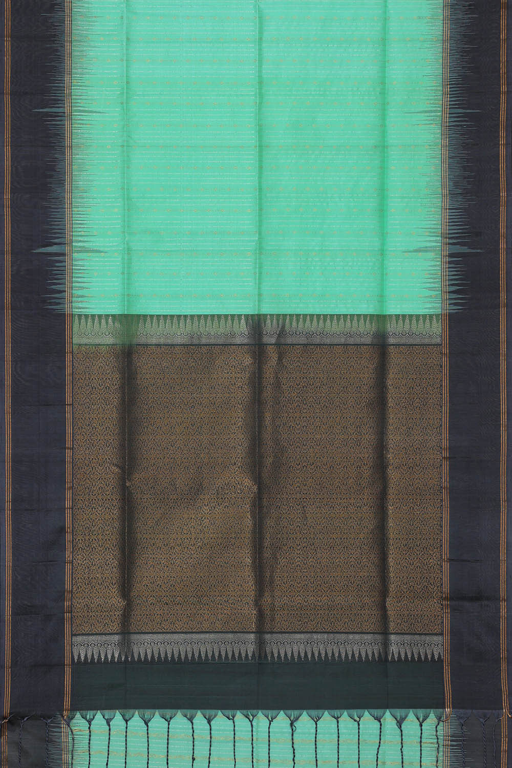 Image of Sea Blue Silk Saree