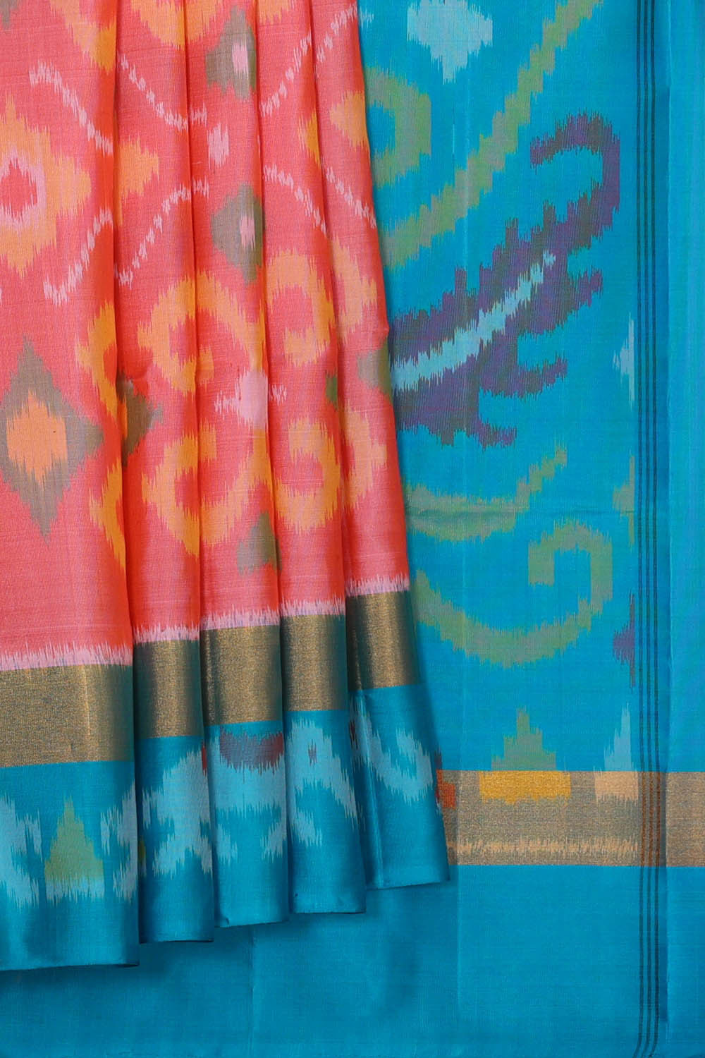 Image of Peach Silk Saree