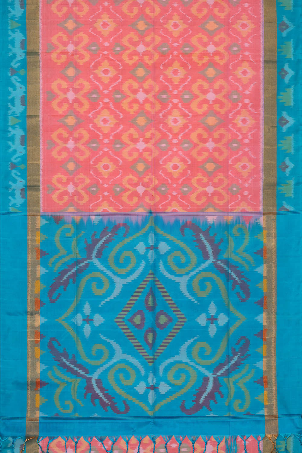 Image of Peach Silk Saree