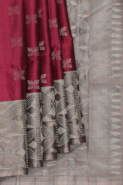 Image of Dark Red Silk Saree