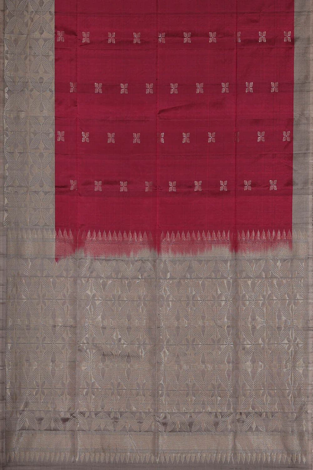 Image of Dark Red Silk Saree