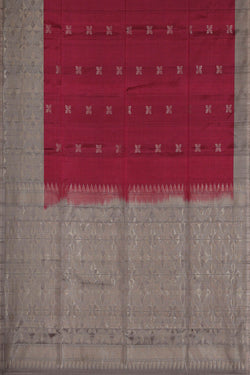 Image of Dark Red Silk Saree
