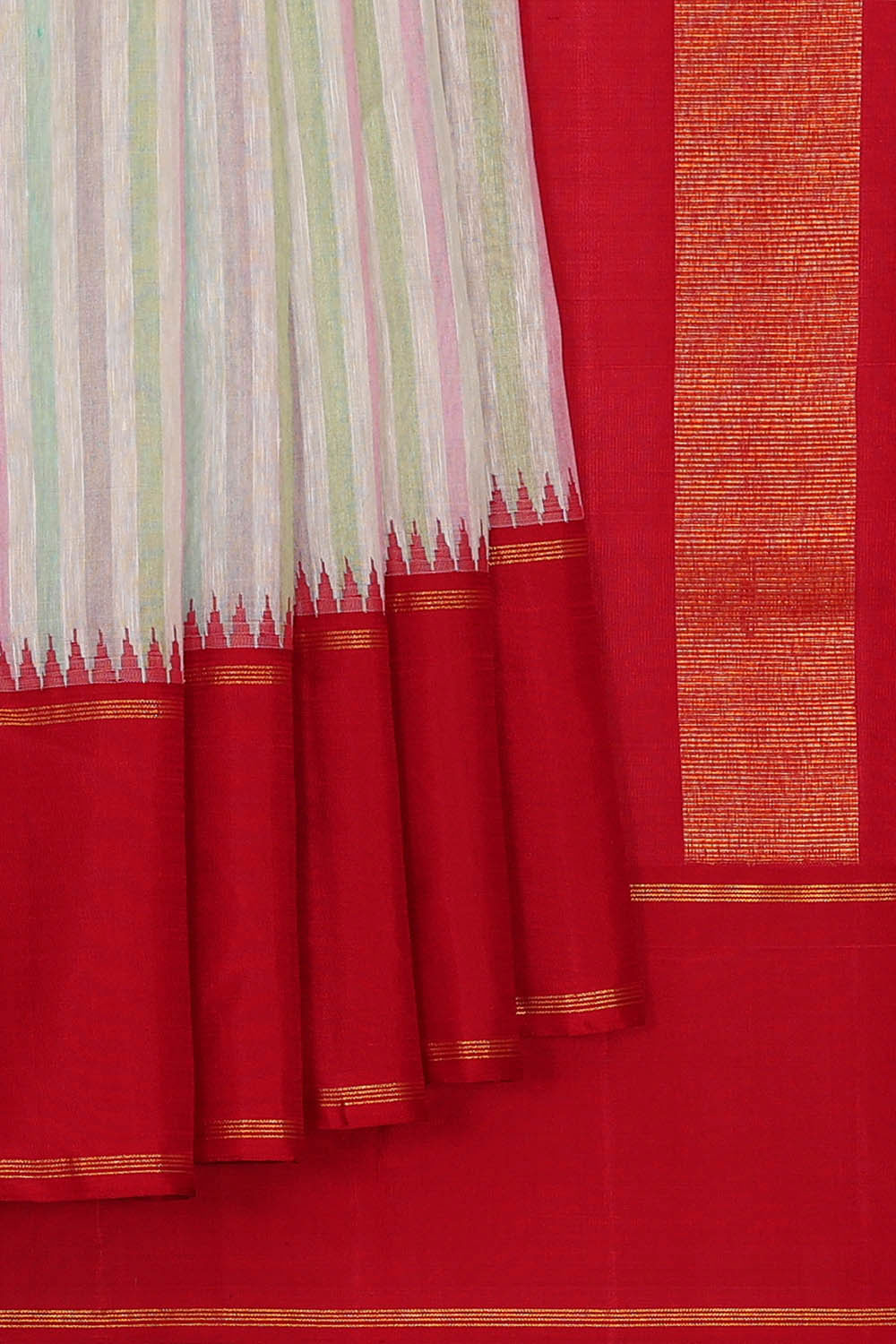 Multicolour Linen Saree