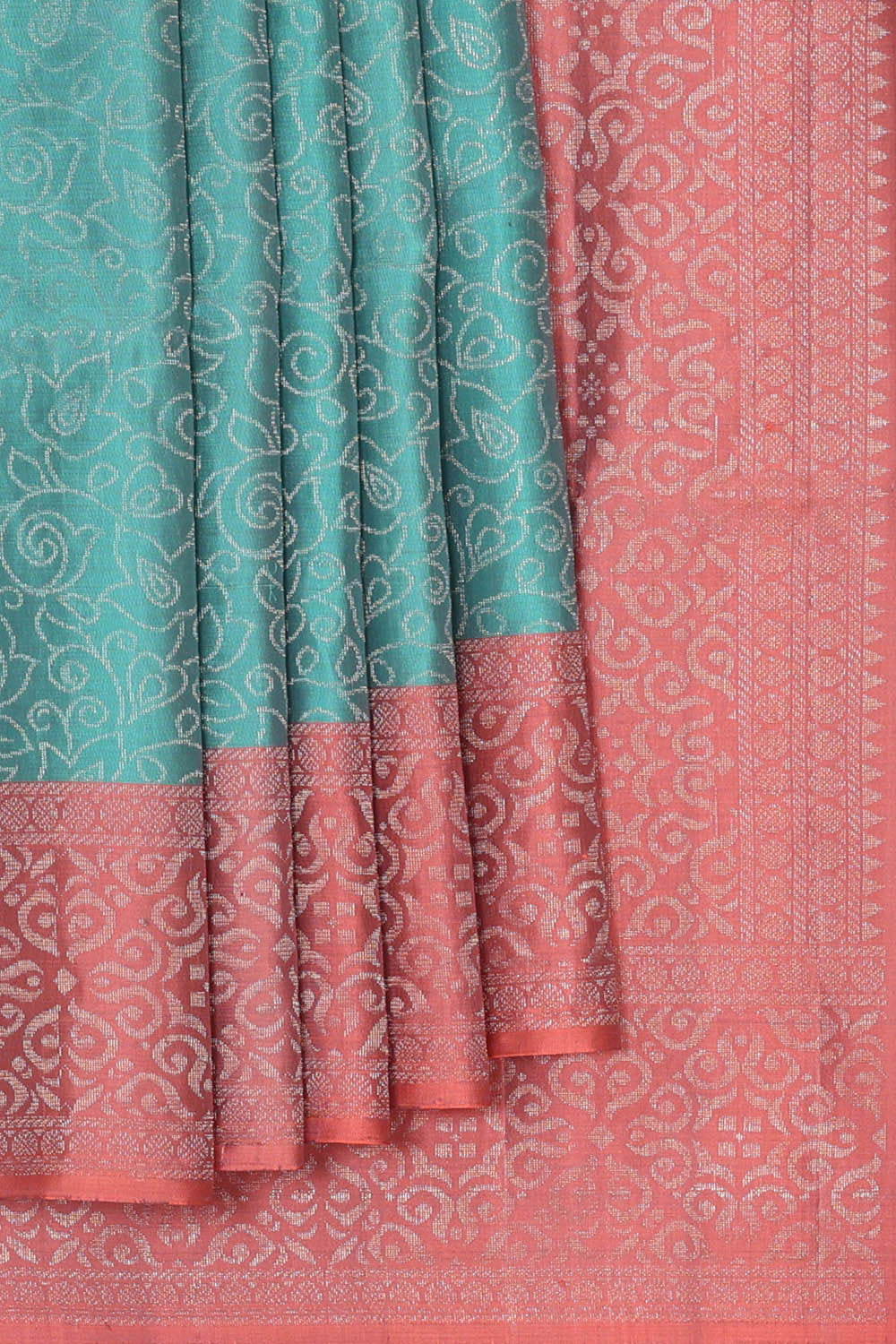 Image of Sea Blue Silk Saree