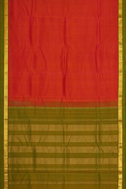 Image of Arani Silk Orange Red Saree