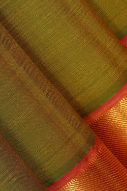 Image of Arani Silk Golden Green Saree