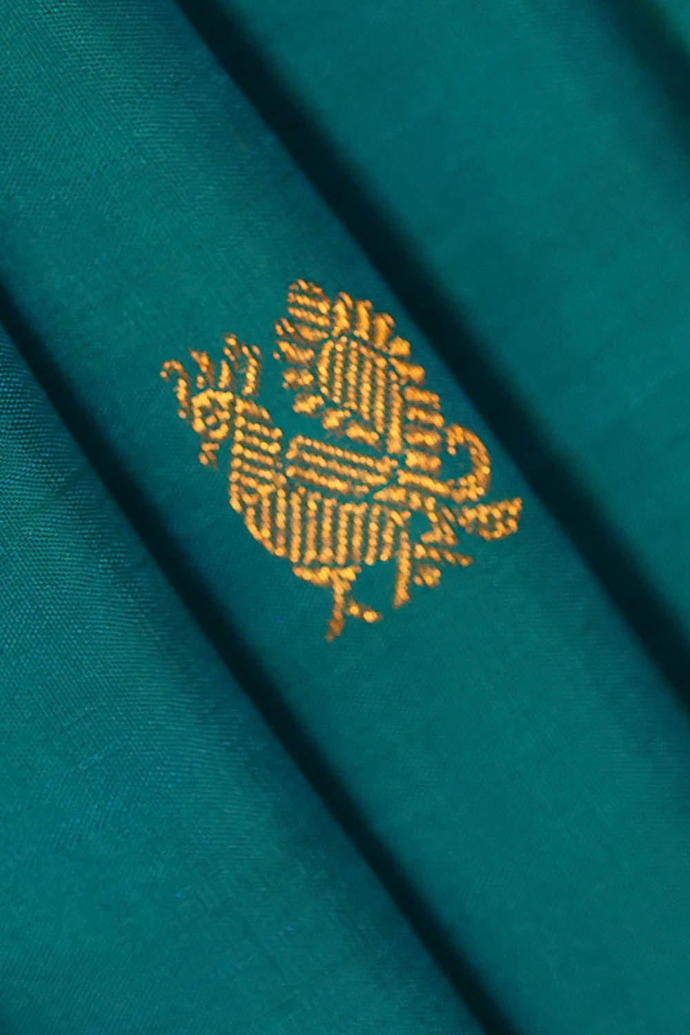 Image of Arani Silk Peacock Blue Saree