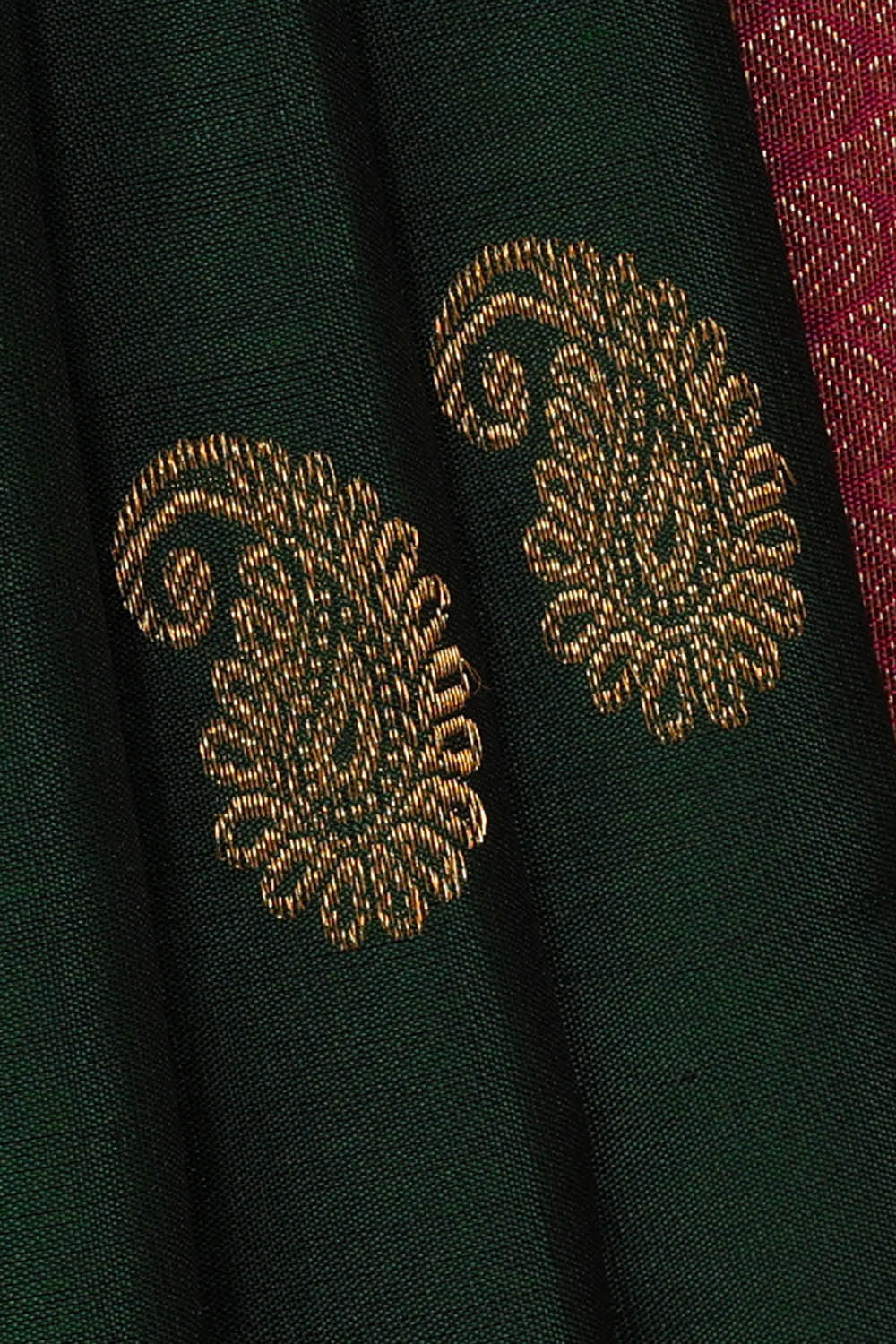 Image of Arani Silk Bottle Green Saree
