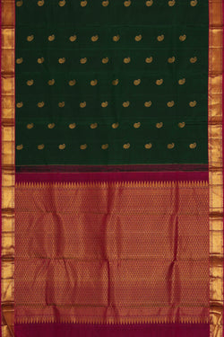 Image of Arani Silk Bottle Green Saree