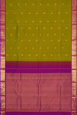 Image of Arani Silk Parrot Green Saree