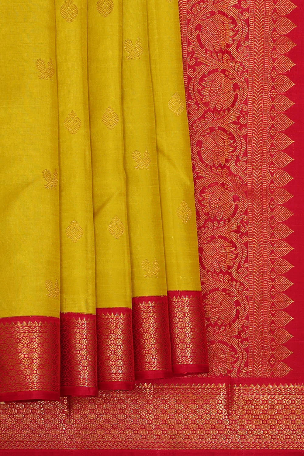 Arani Silk Yellow Saree