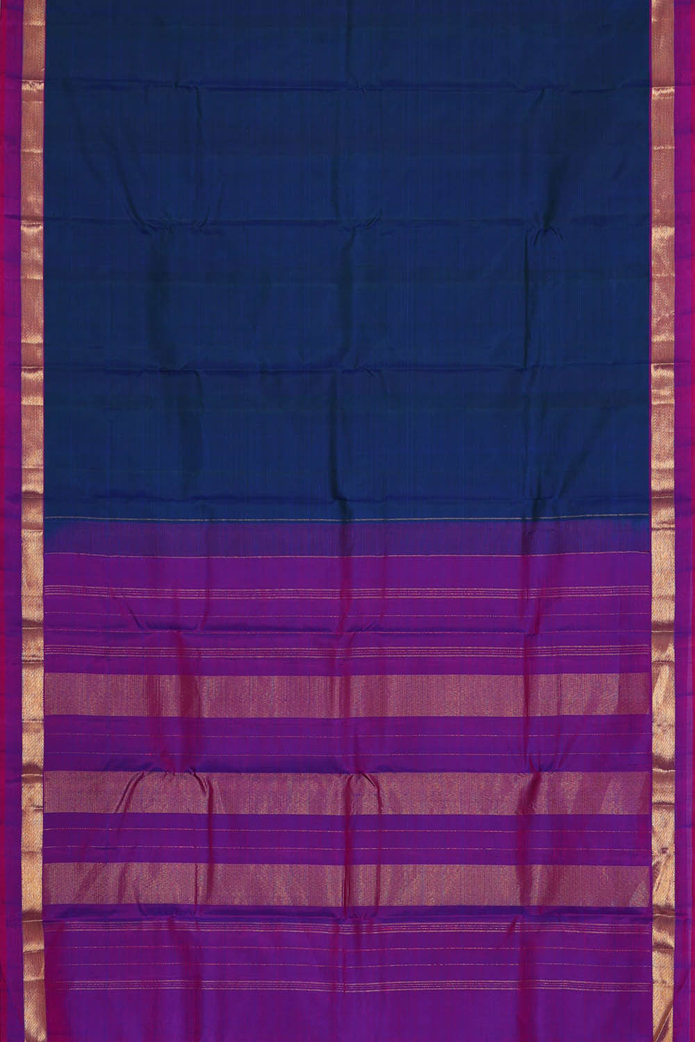 Image of Arani Silk Peacock Blue Saree