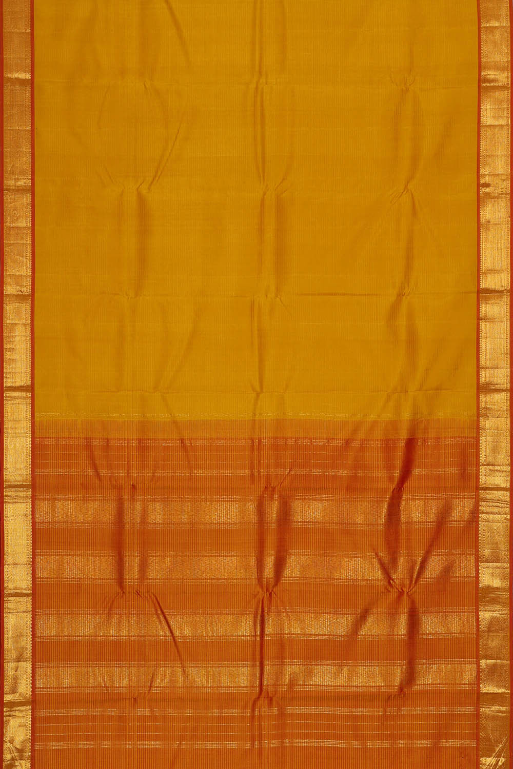 Image of Arani Silk Mustard Yellow Saree