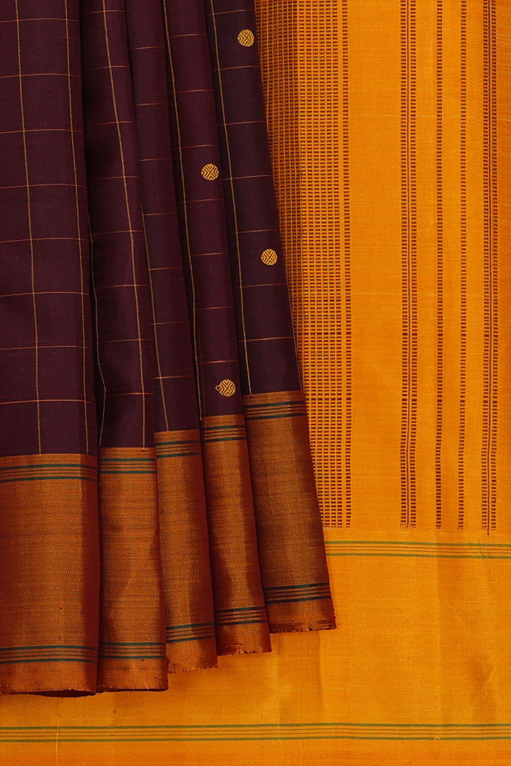 Image of Arani Silk Dark Brown Saree