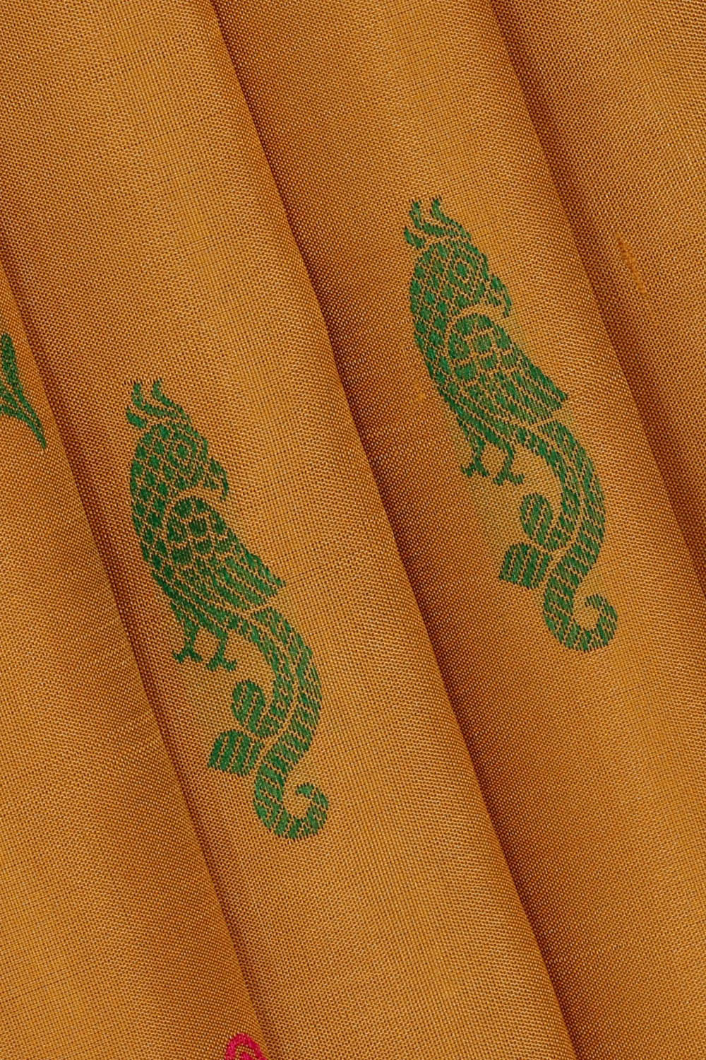 Image of Arani Silk Mustard Yellow Saree