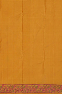 Image of Arani Silk Mustard Yellow Saree