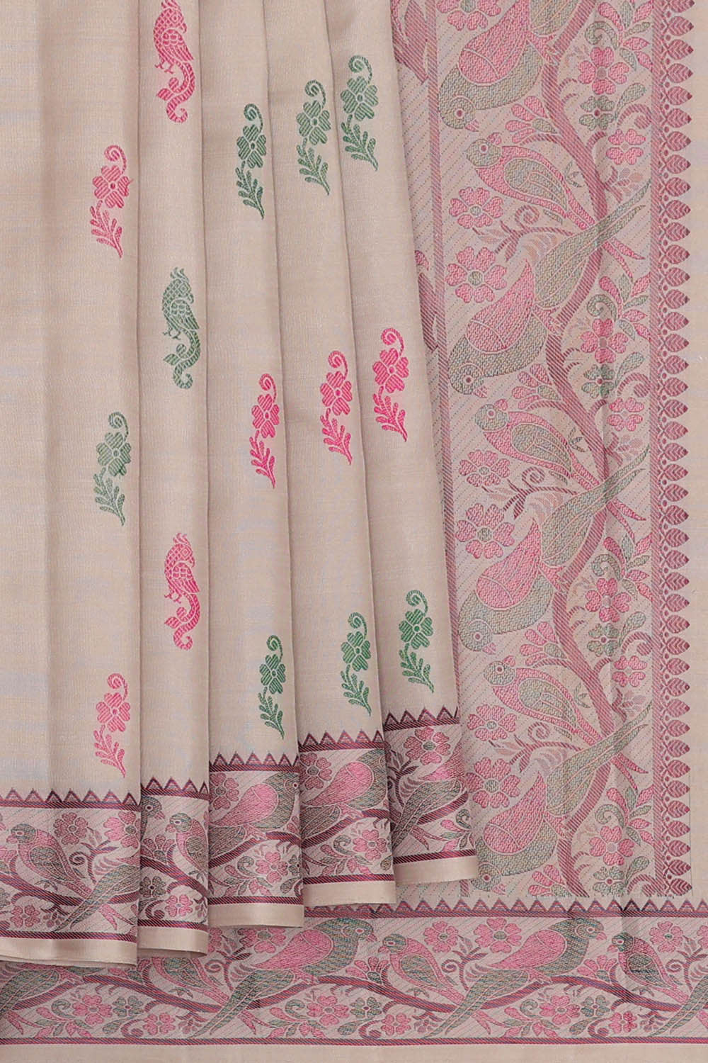 Image of Arani Silk Cream Saree