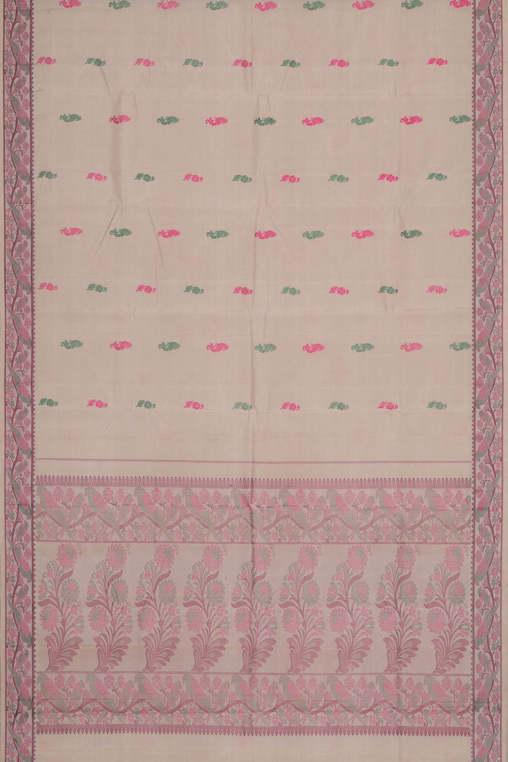 Arani Silk Cream Saree