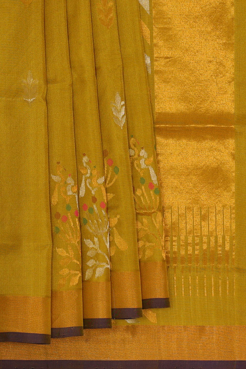 Image of Uppada Silk Greenish Yellow Saree