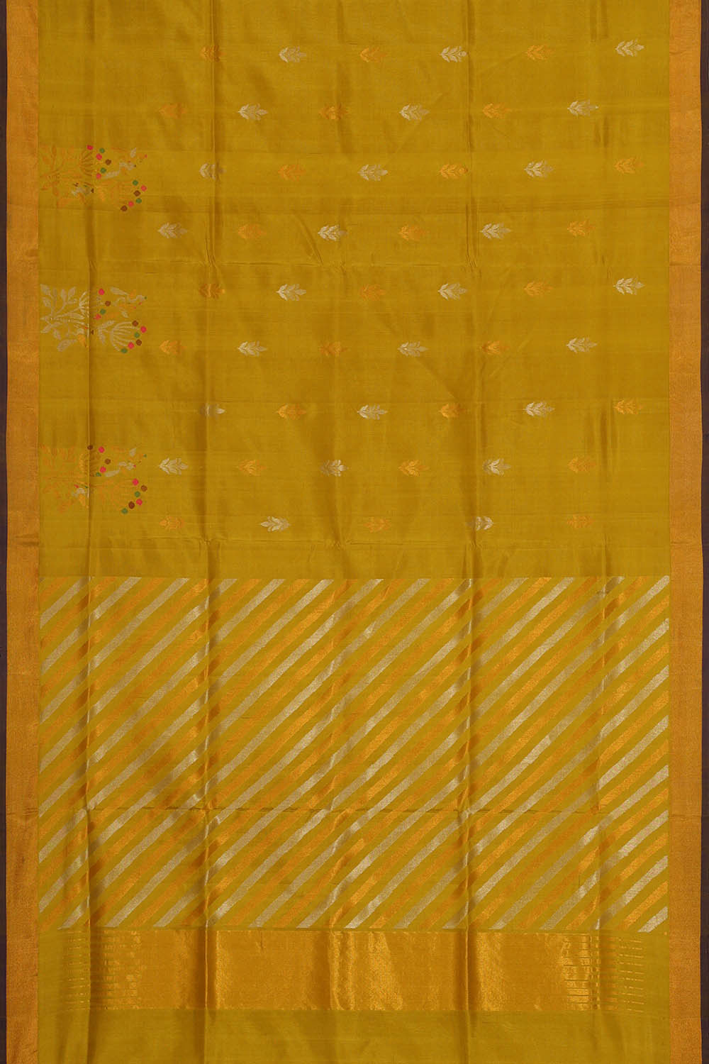 Image of Uppada Silk Greenish Yellow Saree