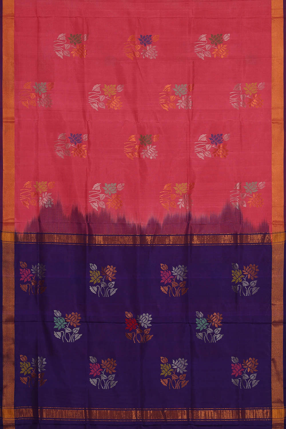 Image of Uppada Silk Peach Pink Saree