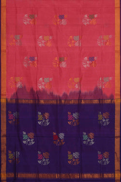 Image of Uppada Silk Peach Pink Saree