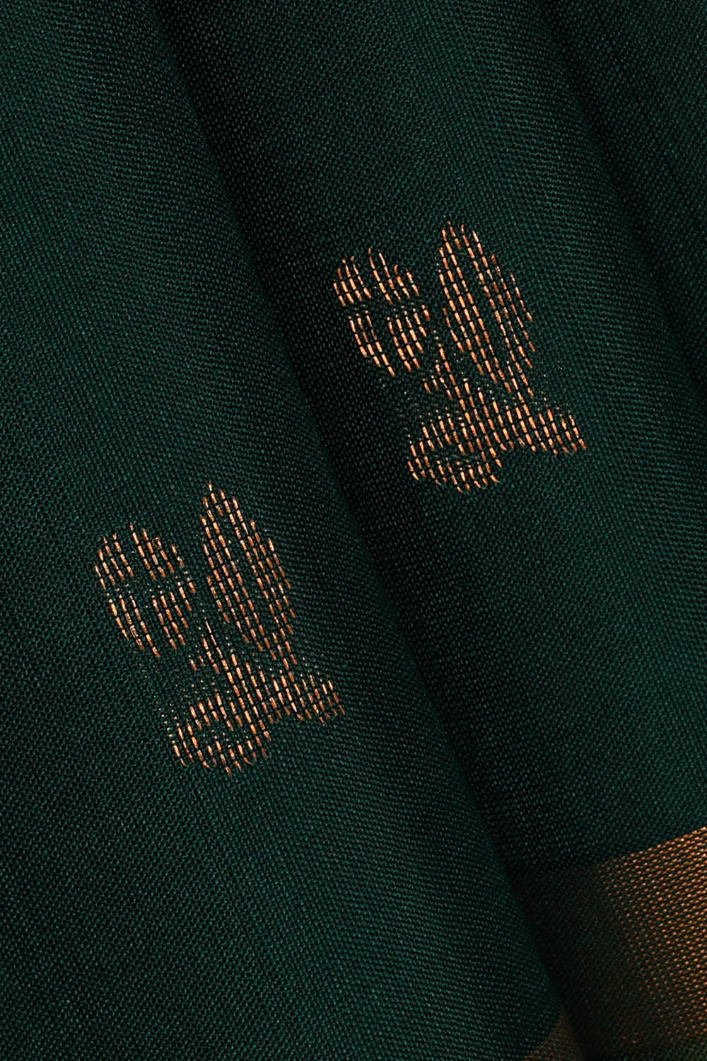 Image of Uppada Silk Bottle Green Saree