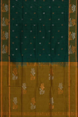 Image of Uppada Silk Bottle Green Saree