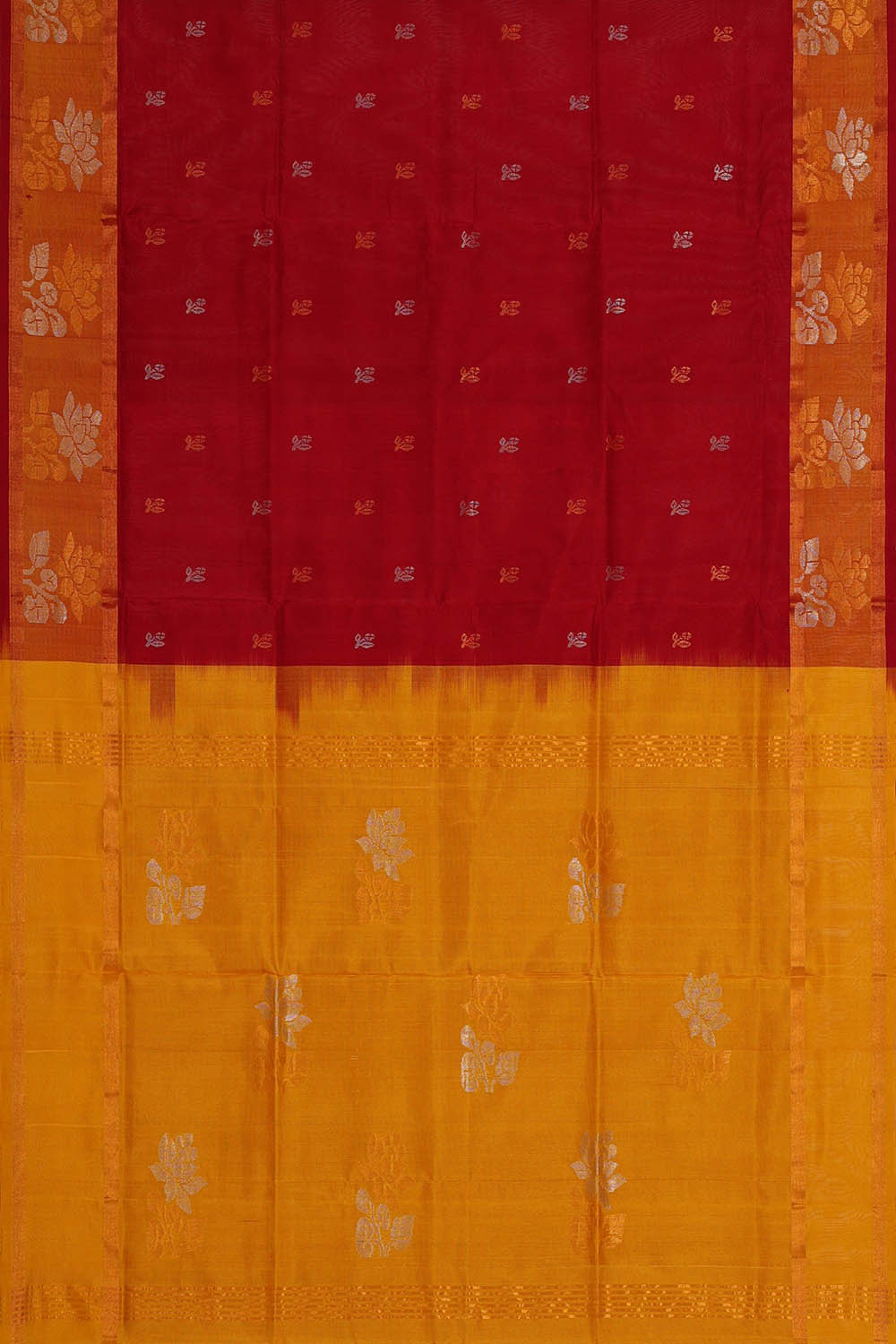 Image of Uppada Silk Dark Red Saree
