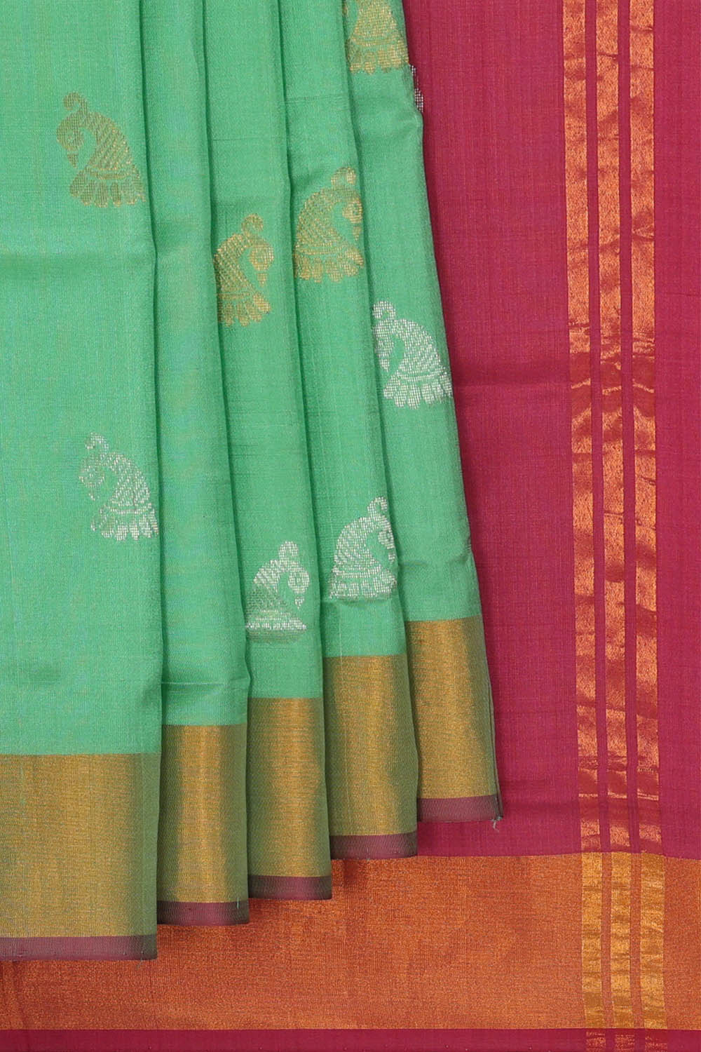 Image of Uppada Silk Sea Green Saree