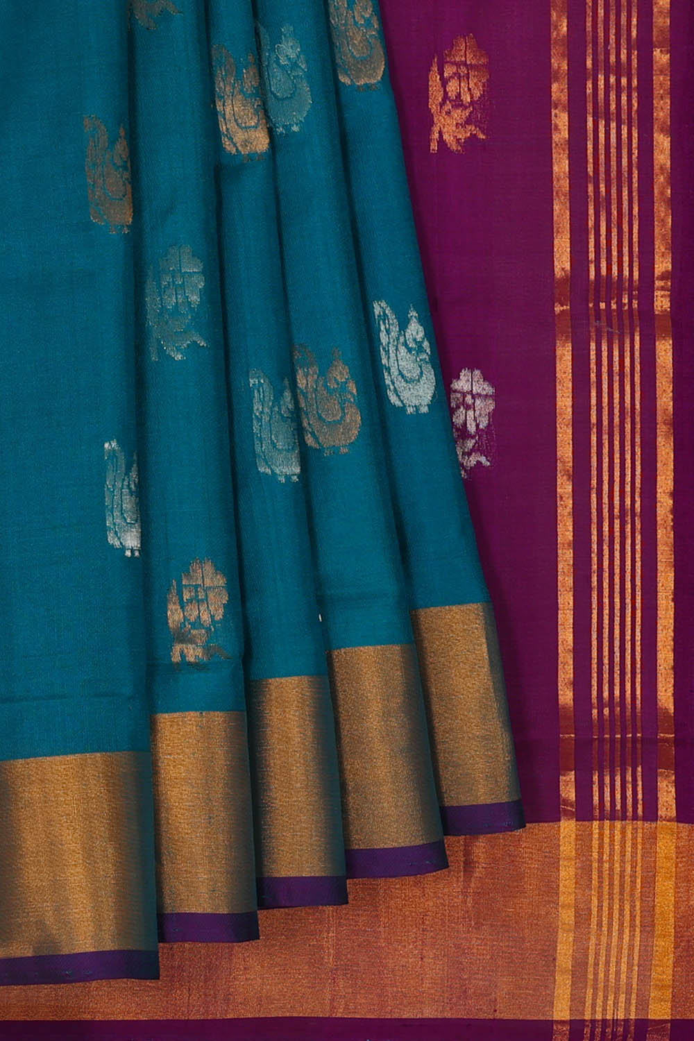 Image of Uppada Silk Blue Saree