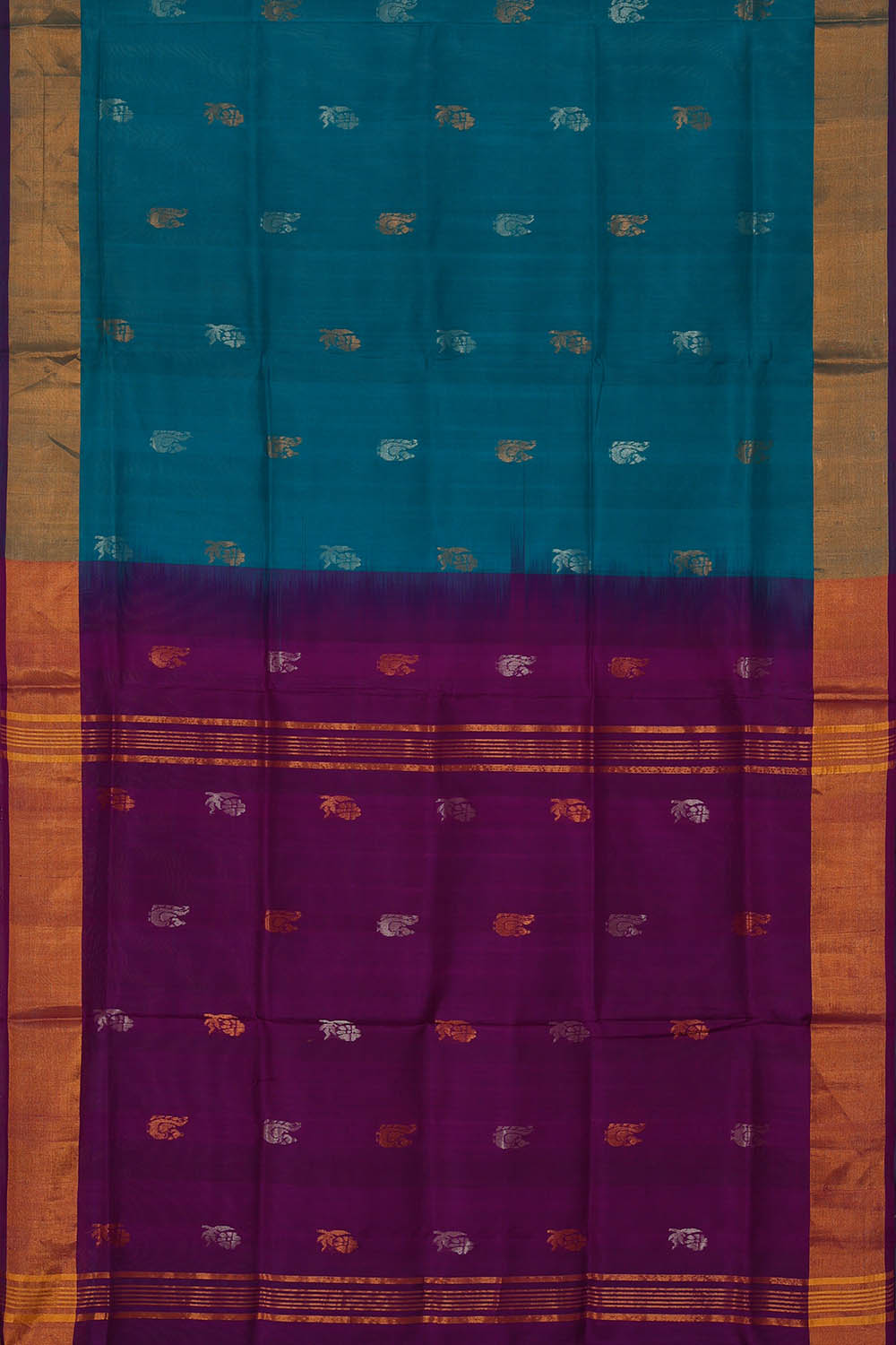Image of Uppada Silk Blue Saree
