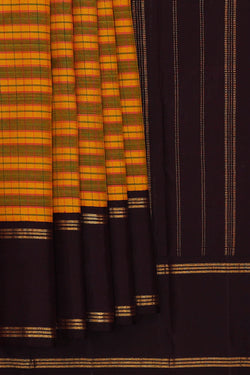 Image of Arani Silk Yellow-Green Saree