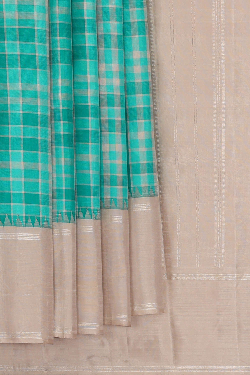 Image of Arani Silk Turquoise Blue Saree