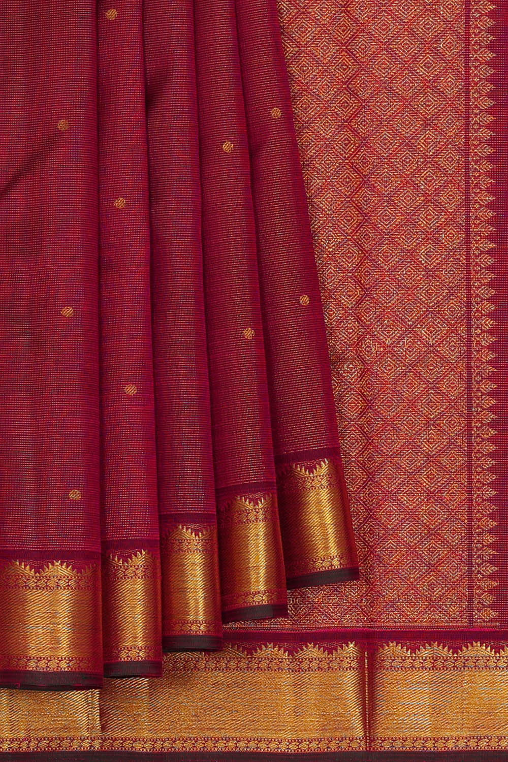 Arani Silk Dark Red Saree