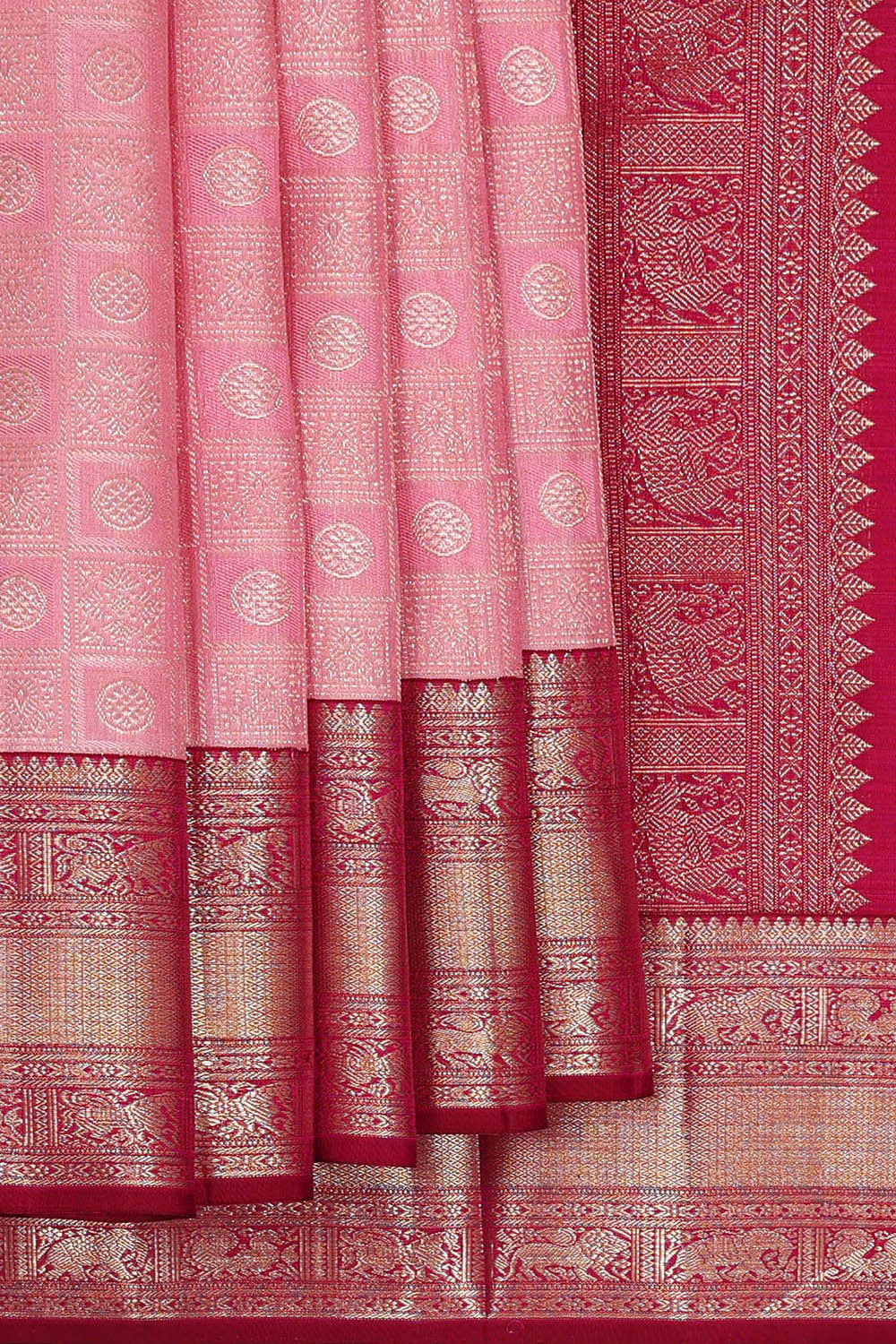 Arani Silk Pink Saree