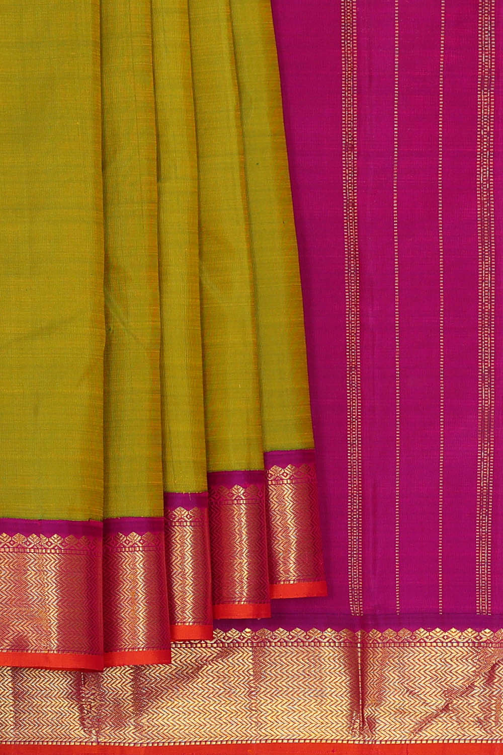 Image of Arani Silk Parrot Green Saree