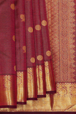 Image of Arani Silk Maroon Saree