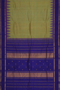 Image of Arani Silk Sea Green-Orange Saree